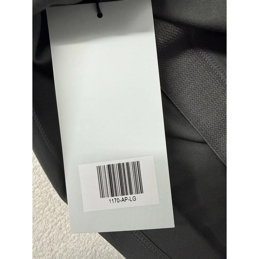 Girlfriend Collective Deep V-Neck Sleeveless Full Length Sports Bra Large Gray